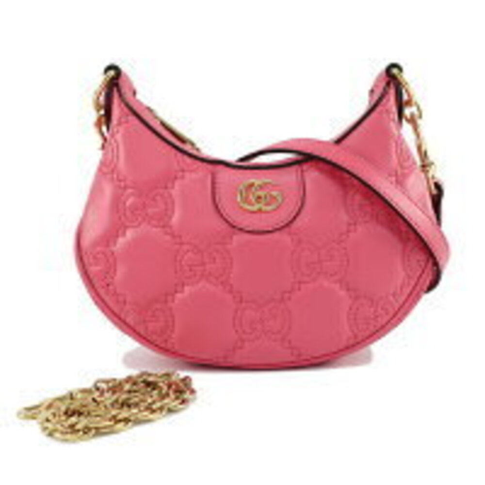 Gucci GG Matelasse Shoulder Bag Handbag Pink Double G